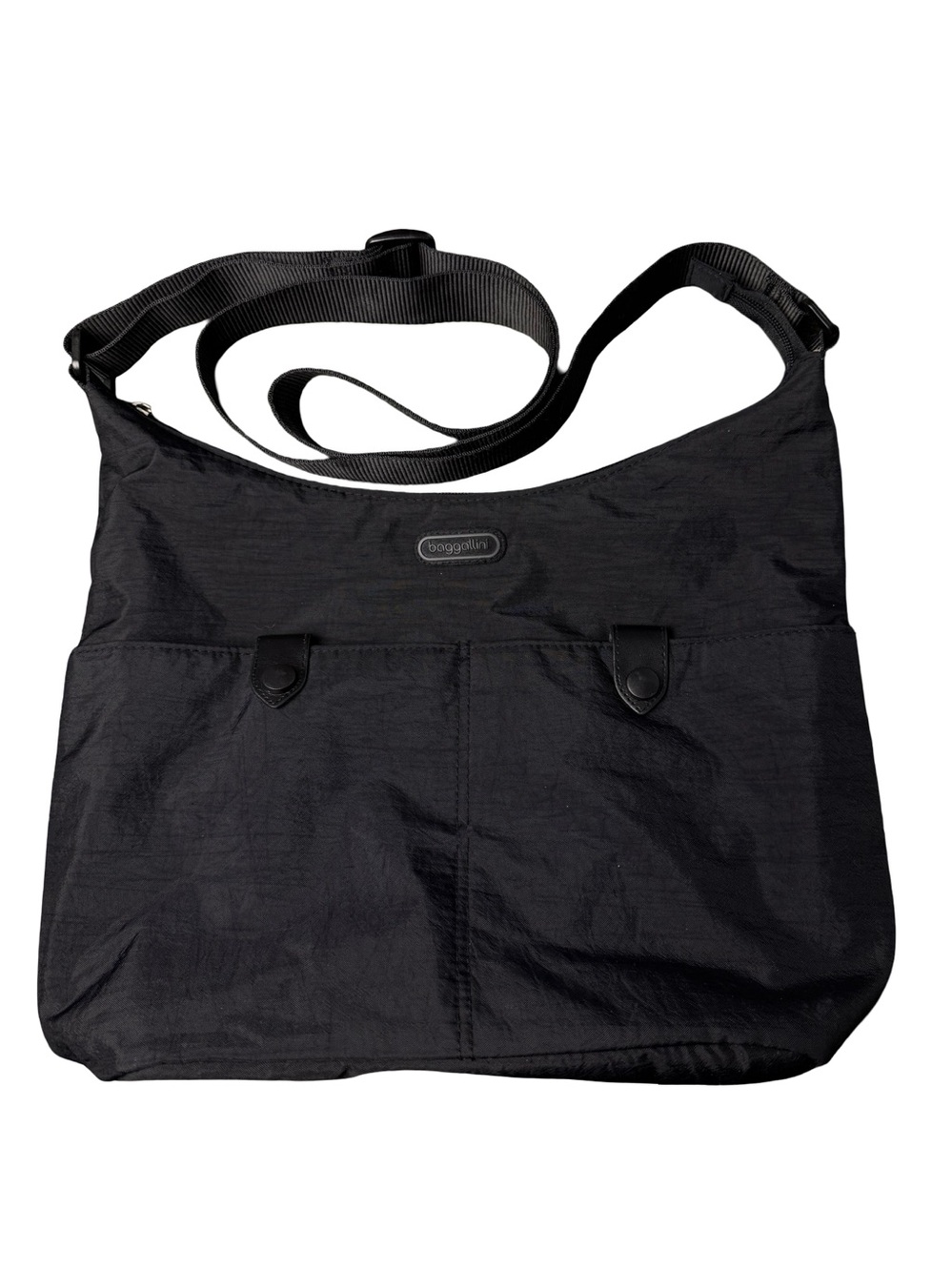 Baggallini Black Crossbody Travel Bag Purse Resortwear Vacation Nylon Lightweigh